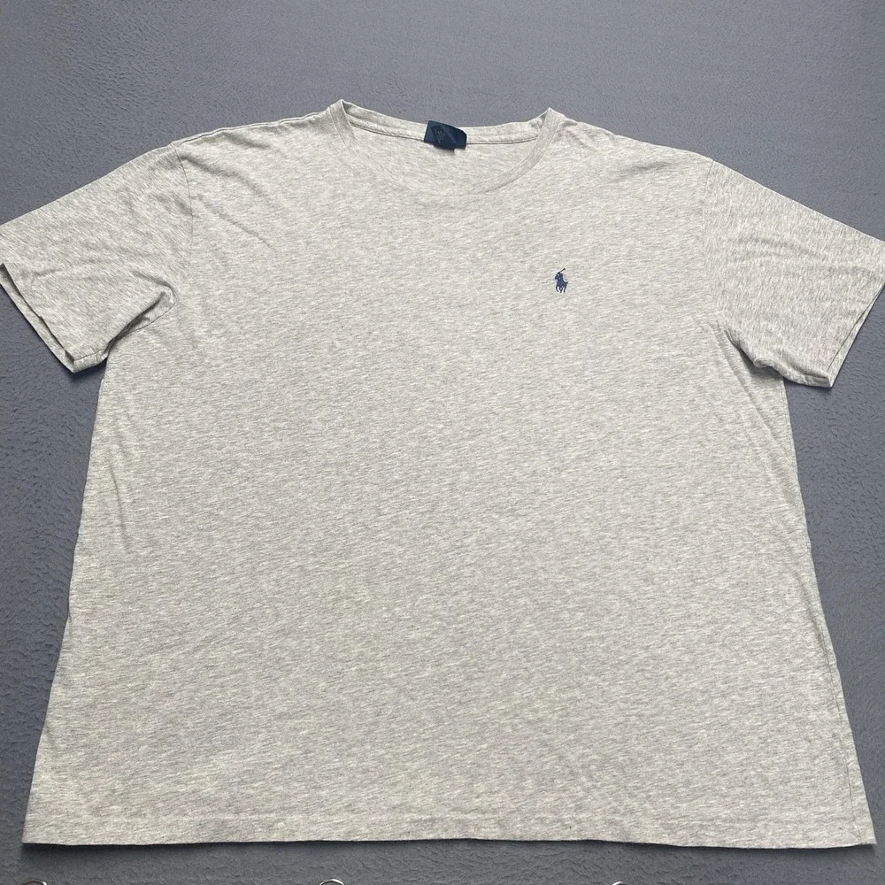 Polo Ralph Lauren Shirt Mens XL Gray Heather Crewneck Pony Logo Tee Cotton